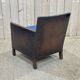 Club armchair art deco era leather and fabric cushion
