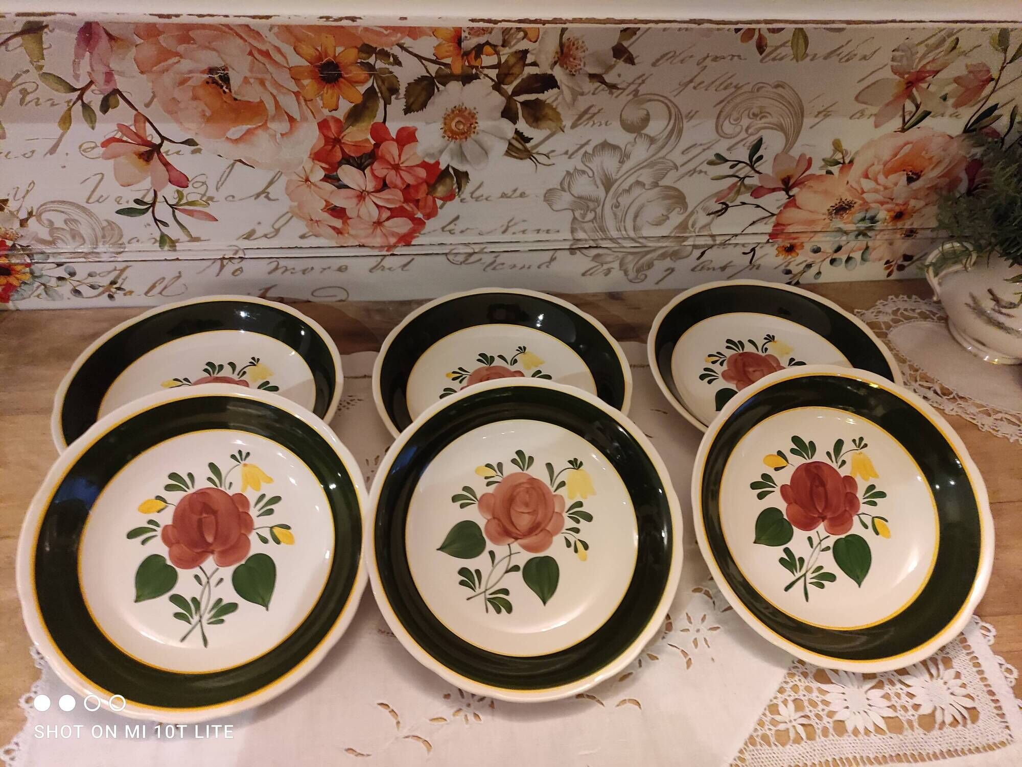 Set of 6 hollow plates Villeroy and Boch model Bauernblume