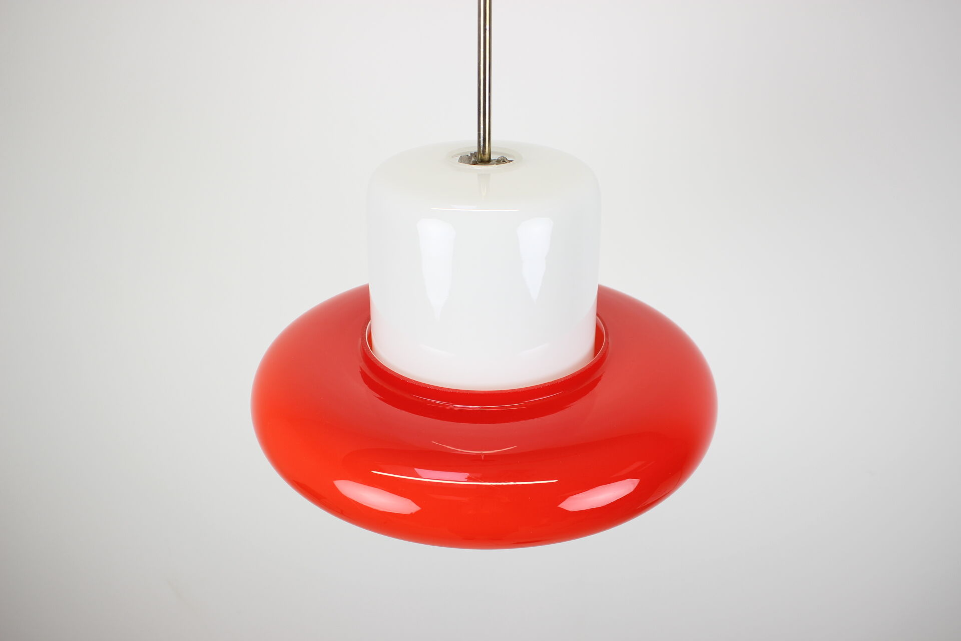 1960s Opaline Glass Pendant Light, Czechoslovakia