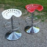 Pair of Etienne Fermigier designer stools, Mirima mower model, publisher