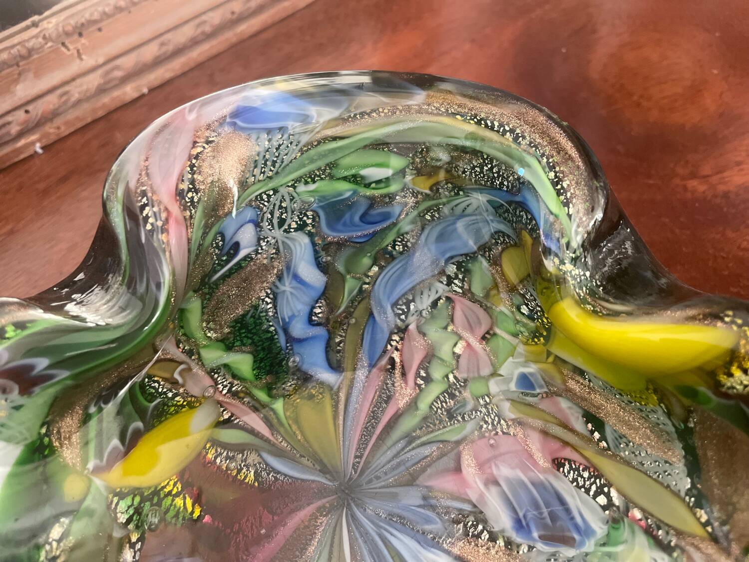 Murano “tutti frutti” AVEM pocket ashtray circa 1950