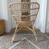 Natural rattan armchair