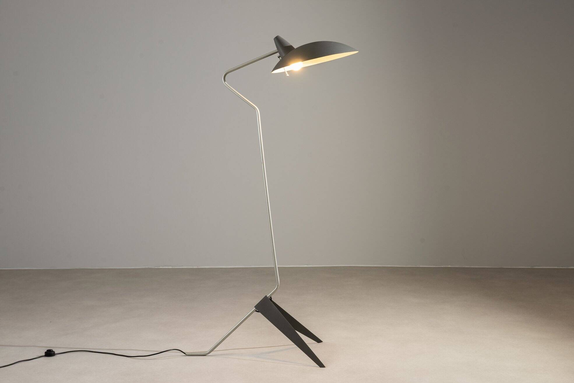 Mid Century floor lamp industrial design France 1980