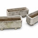 3 large rectangular stone planters