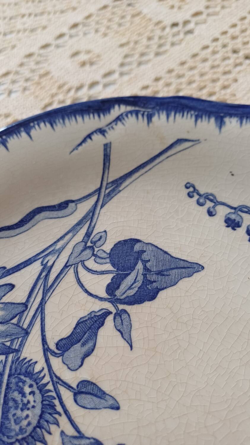 Ironstone Compote Dish Sunflower