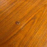 Expandable teak dining table, butterfly extension, circa 60s