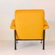 Eclectic Mid-Century Modern Sculptural Armchair in Mustard Yellow Fabric
