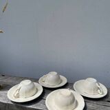 4 beige plain Sarreguemines cups
