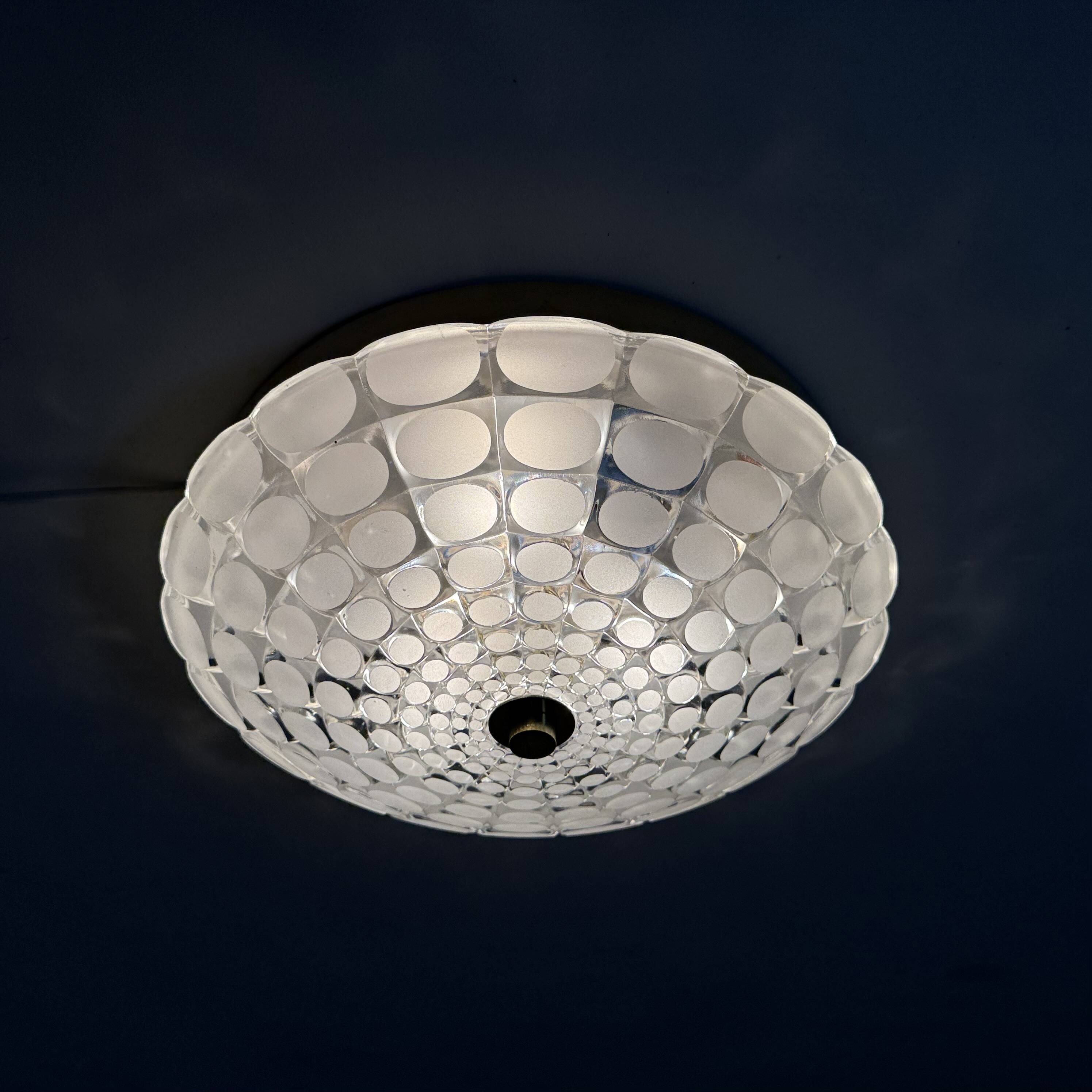 Mid-century design Peil & Puzzler glass flush mount , 1970s