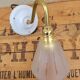 Brass and frosted glass wall lamp