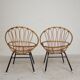 Set of 2 rattan, bamboo children's chairs Rohe Noordwolde 1950s