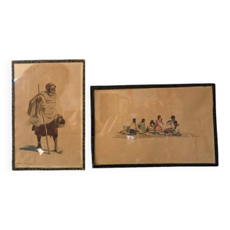 2 watercolors by Albert Ramanda