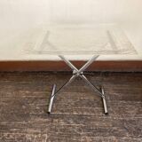 Hollywood chrome and plexiglass space age bedside coffee table 1970