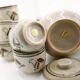 Teapot and its 6 cups with birds Seventies look made in Korea
