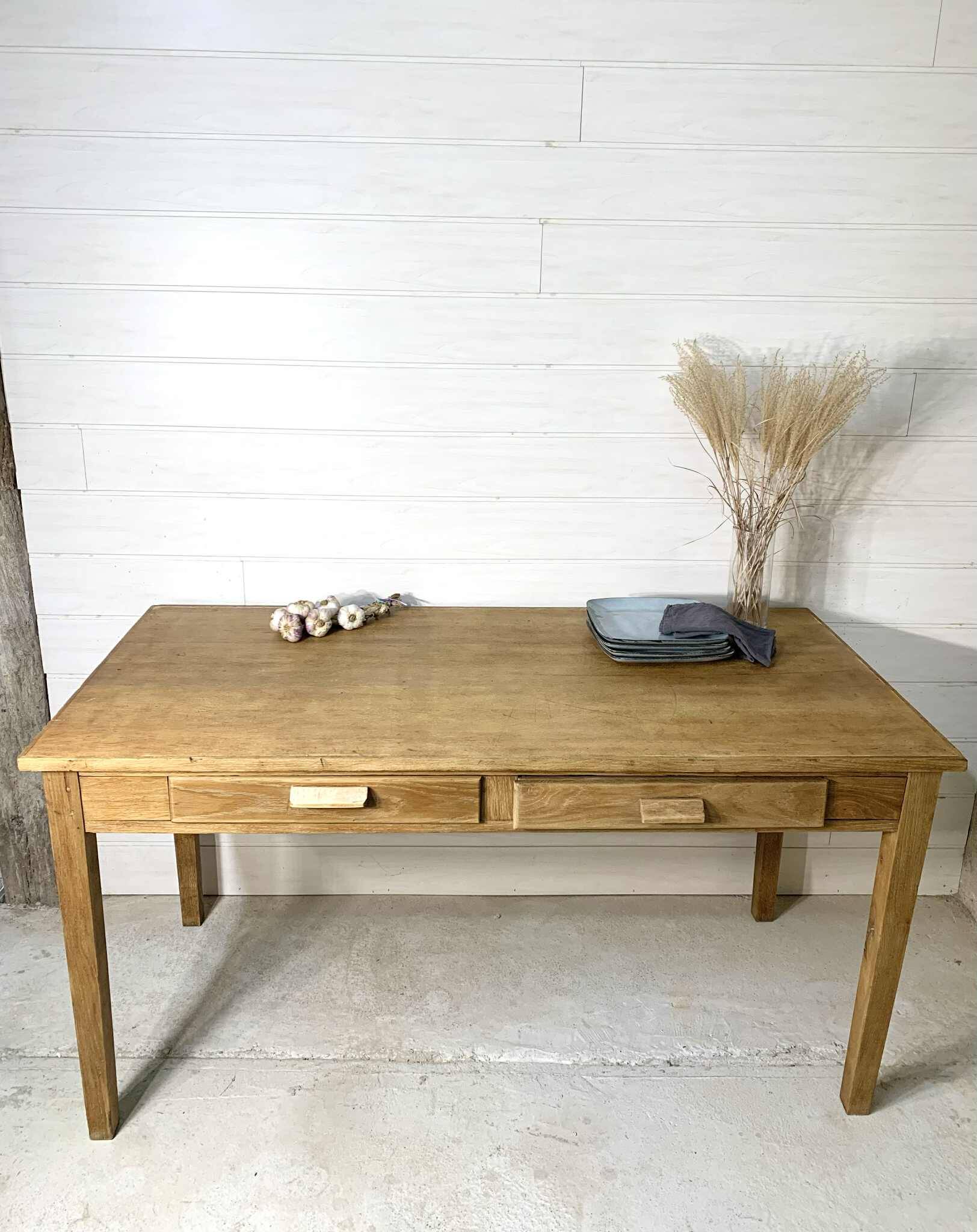 6-person solid wood farmhouse table