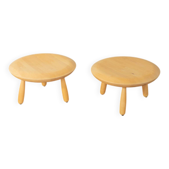 Karljohan side table set by Christian Halleröd for IKEA, 1990s, solid oak