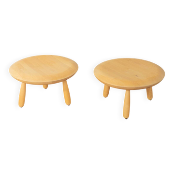 Karljohan side table set by Christian Halleröd for IKEA, 1990s, solid oak