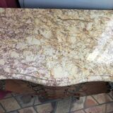 Chest in marquetry style Louis XV marble top