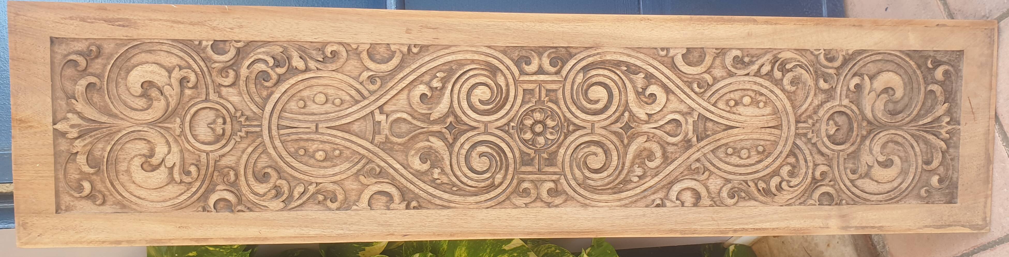 Headboard / carved panel in walnut