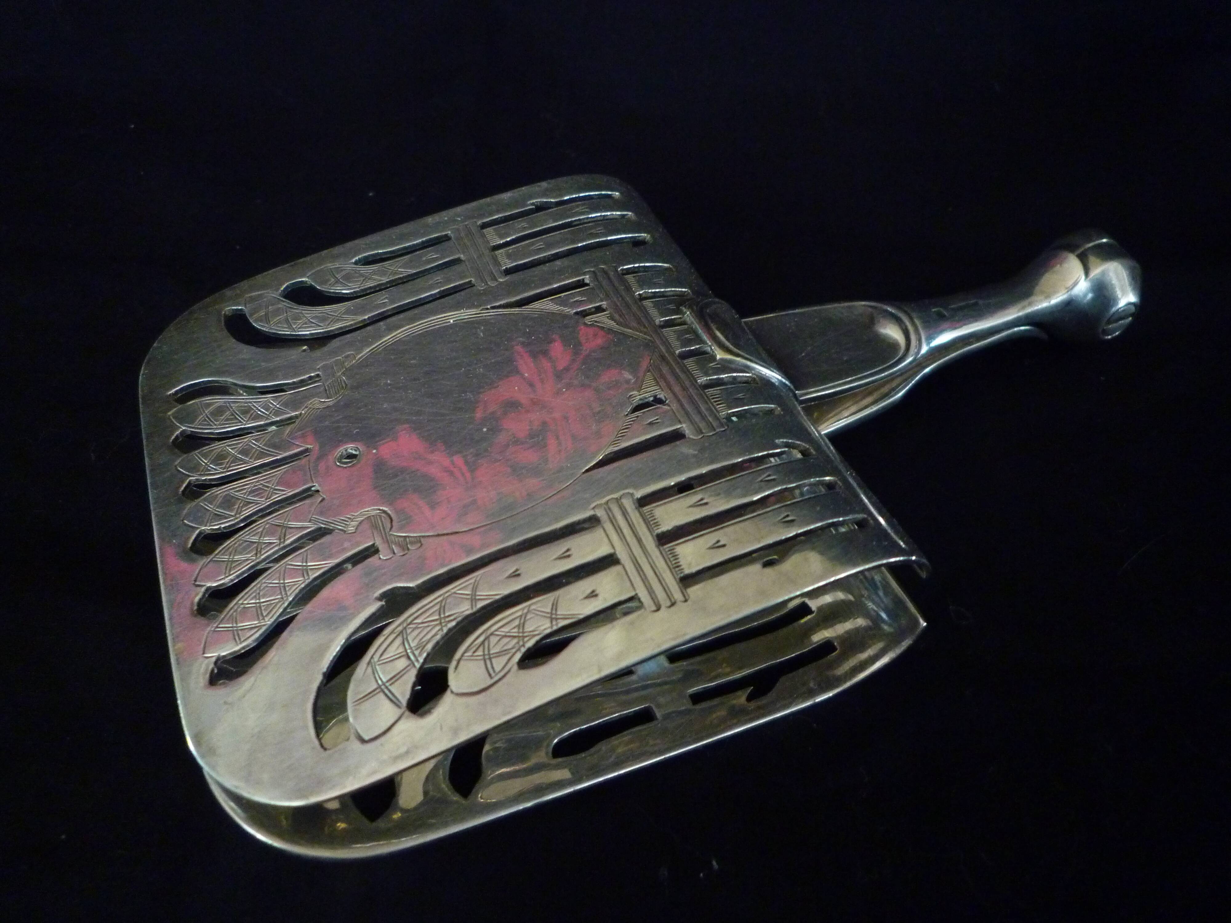 Maison Christofle White Metal Asparagus Dish and Tongs