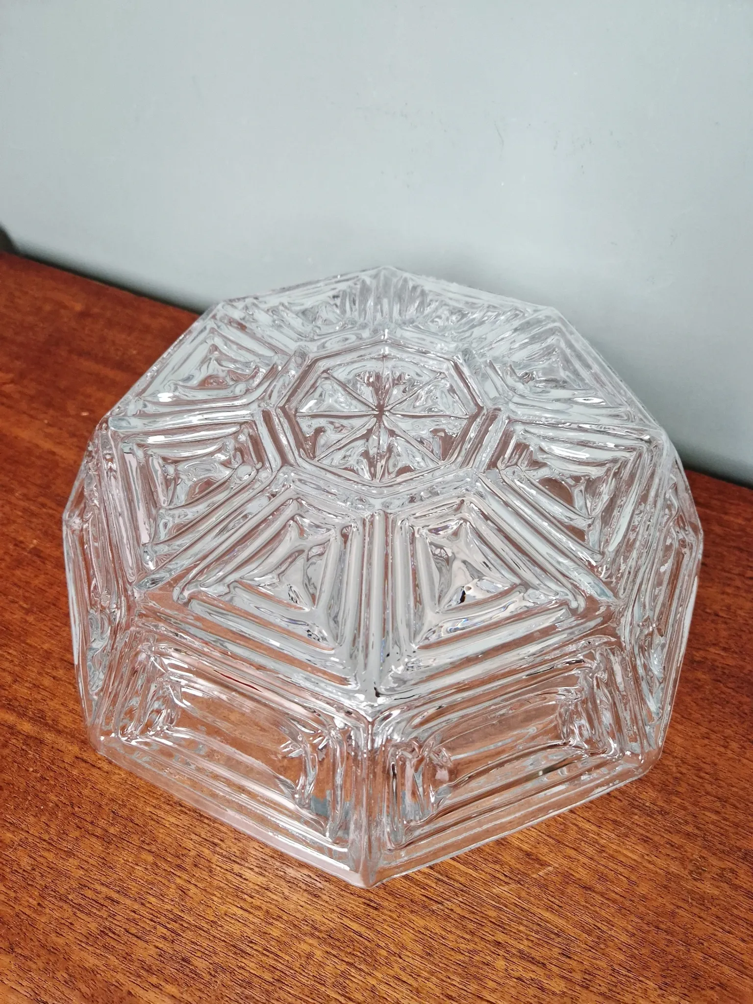 Vintage textured glass ceiling light, geometric patterns, Wila, 1970.