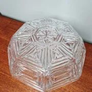 Vintage textured glass ceiling light, geometric patterns, Wila, 1970.