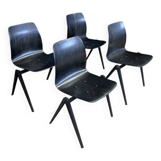 Set of 4 S22 chairs by Galvanitas ebony
