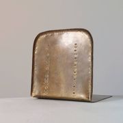 Pair of hand-hammered brass bookends by Hayno Focken