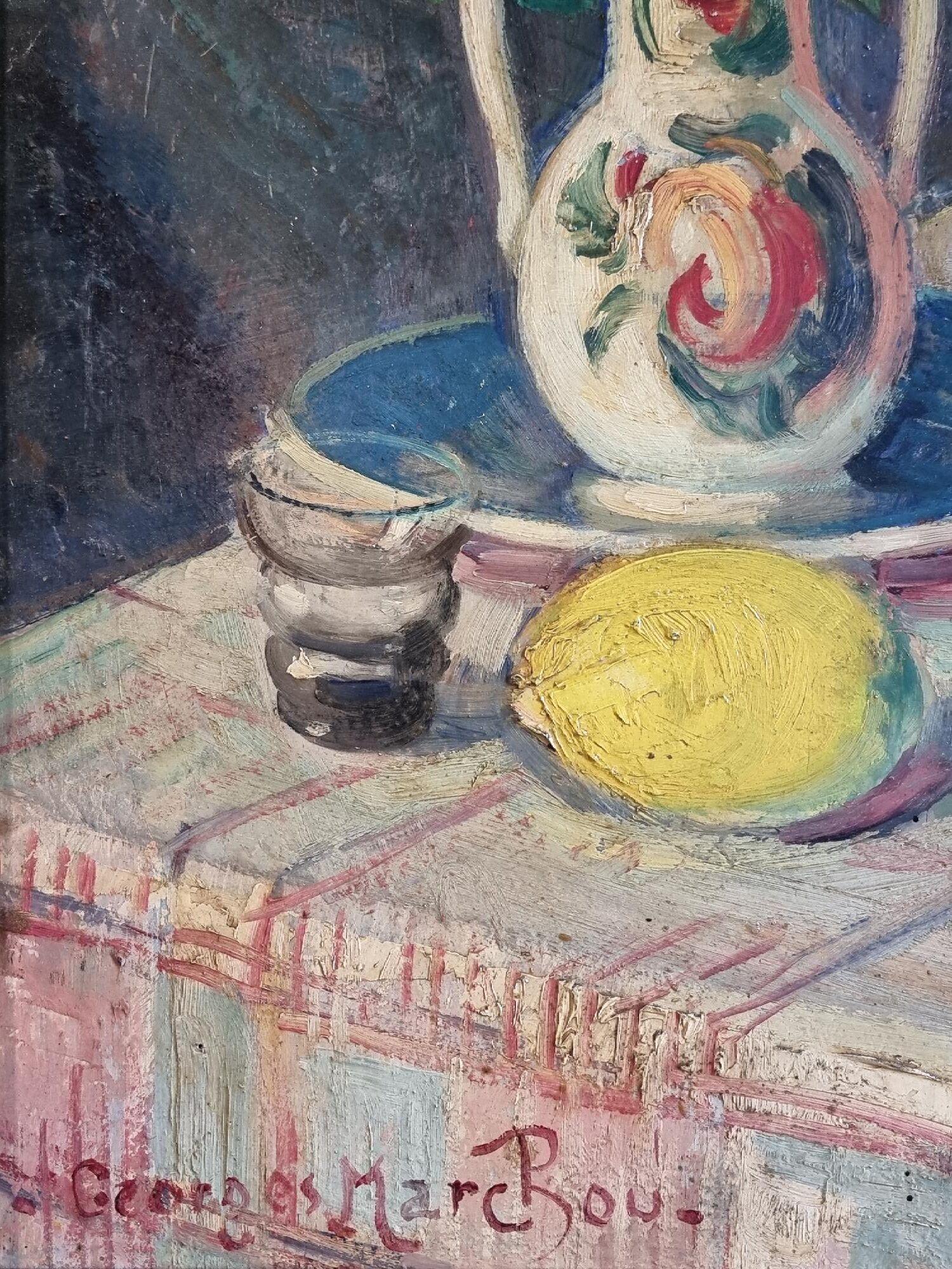 ̈Nature morte , Oil on Canvas by Georges Marchou, early 20th