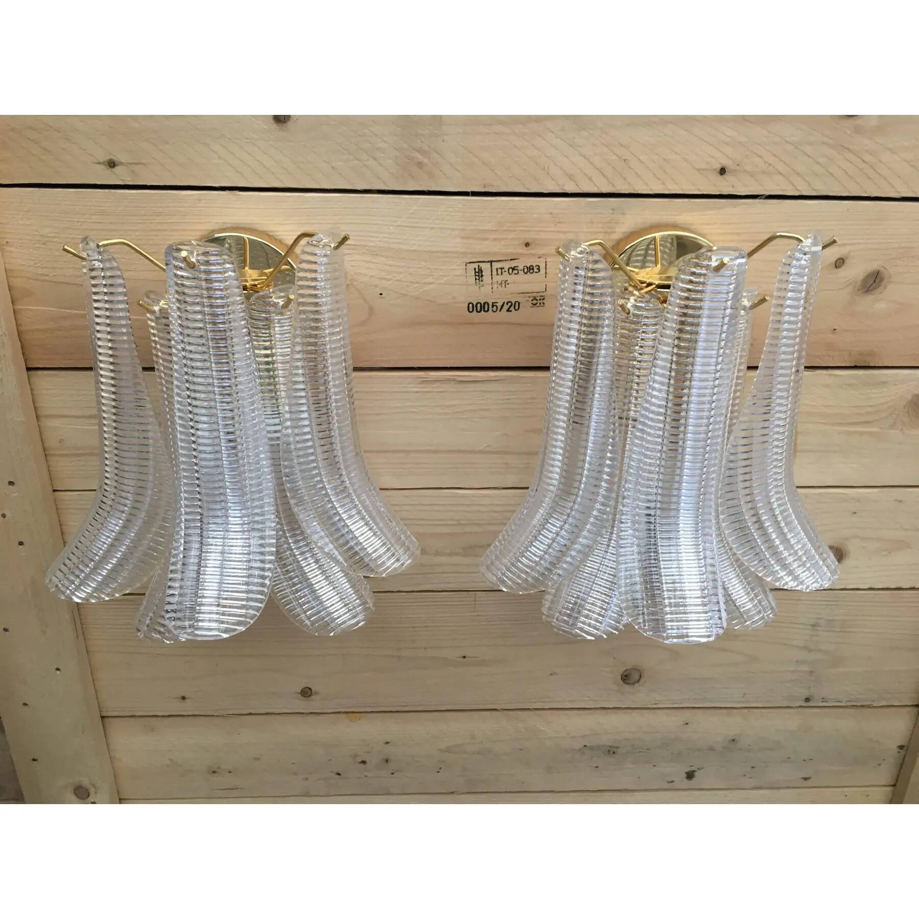 Celestial Pair of Murano Glass Selle Sputnik Wall Sconces