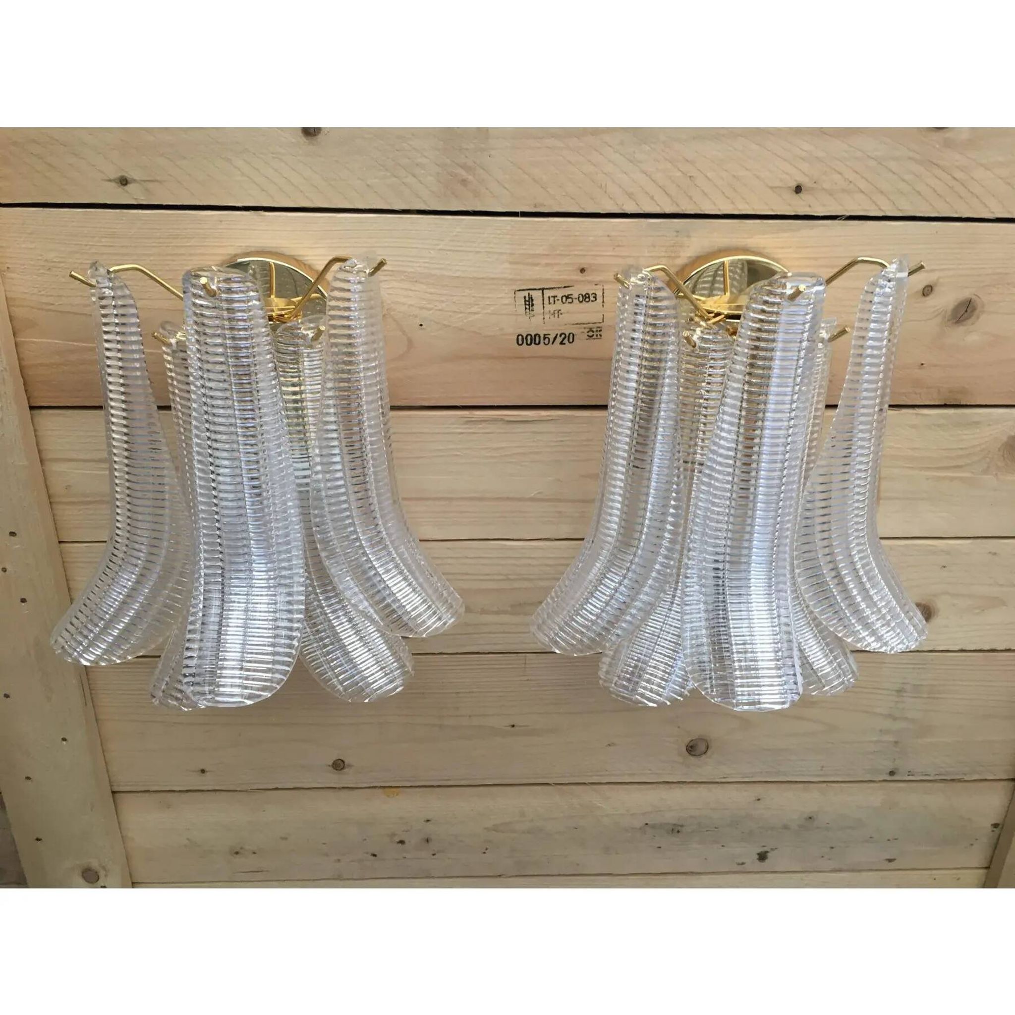 Celestial Pair of Murano Glass Selle Sputnik Wall Sconces