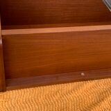 glass wall bookcase in vintage teak 1950