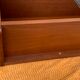Vintage 1950s teak glass wall library