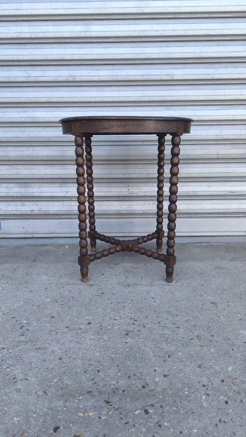 1930s turned wood side table