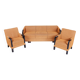 Czech Art Deco Sofas and Lounge Chairs in Beech and Oak attributed to Jindrich Halabala for Up Závody, 1930s, Set of 3