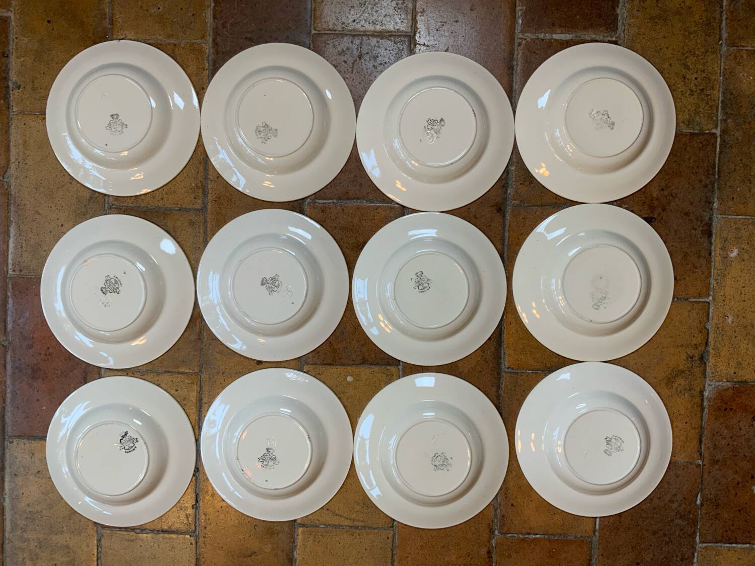 12 Longwy soup plates