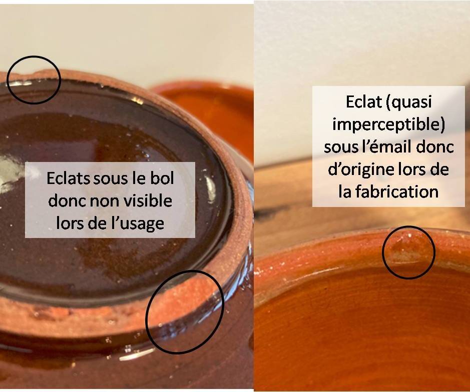 Set of 6 glazed earthenware bowls