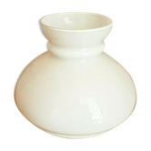 Vintage French White Opaque Round Glass Lantern Replacement Shade 3543