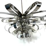 Mid-century pair of Italian chrome chandeliers from 70