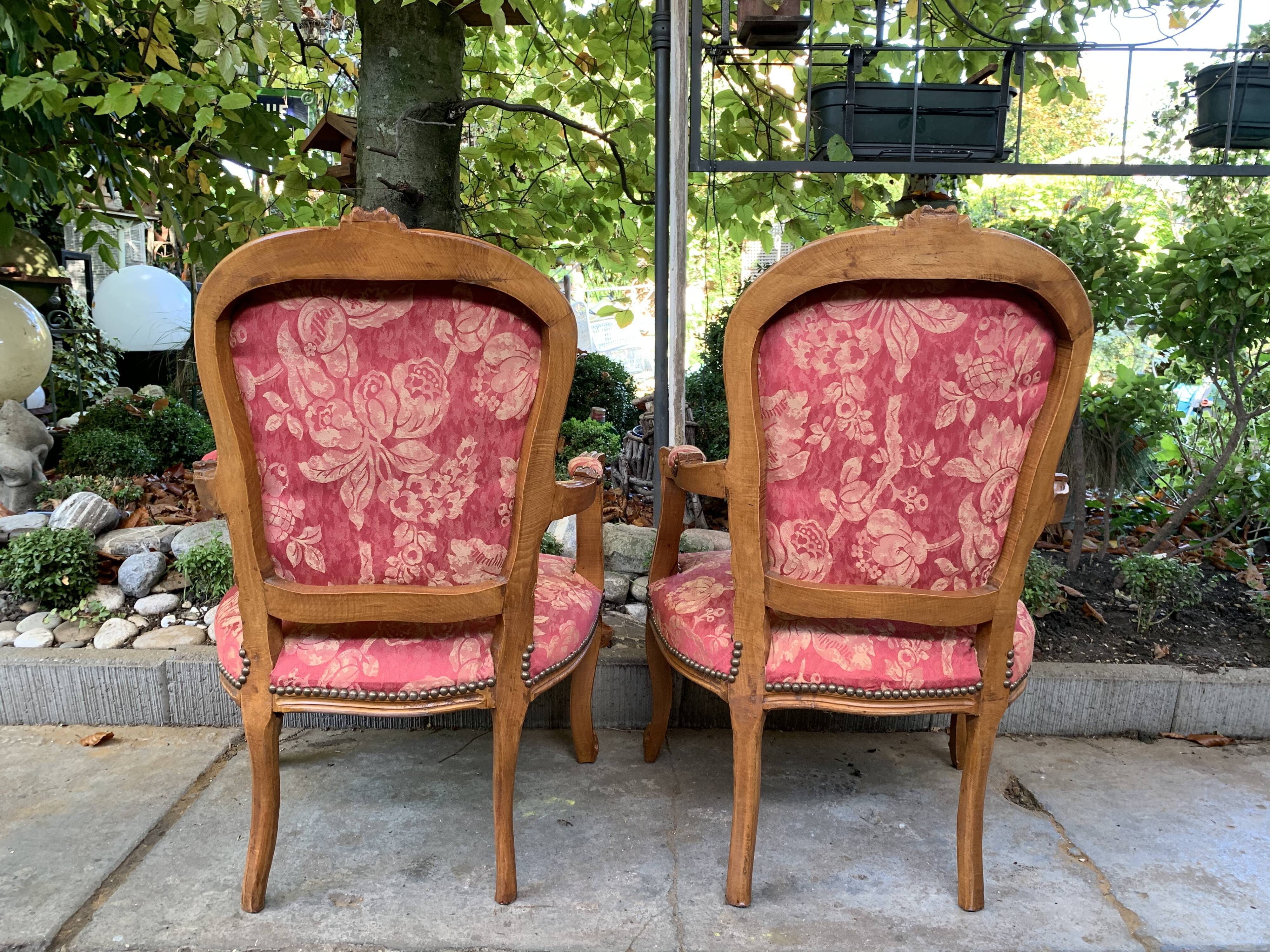 Pair of pink armchairs