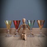 Set 4 colored wine glasses