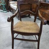 Old 19th century walnut straw armchair n° 2