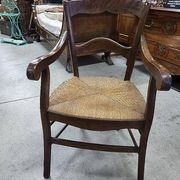 Old 19th century walnut straw armchair n° 2