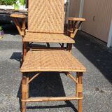Rattan garden deckchair half XXth