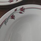 Salins E.Charbonnier half-soup plates, Athos decor, series of three years