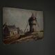 Huile sur carton représentant un moulin XXe par L. Ganthier