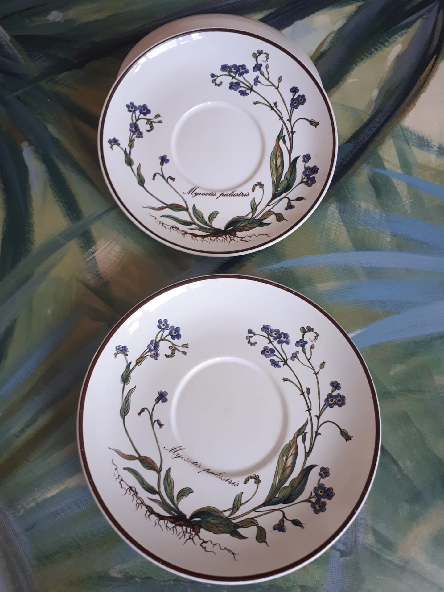 Lot of 5 sub cups "Myosotis" from the botanica service of Boch