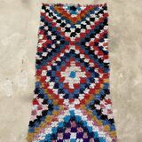 Tapis Berbère Boucherouite coloré - 85 x 153 cm