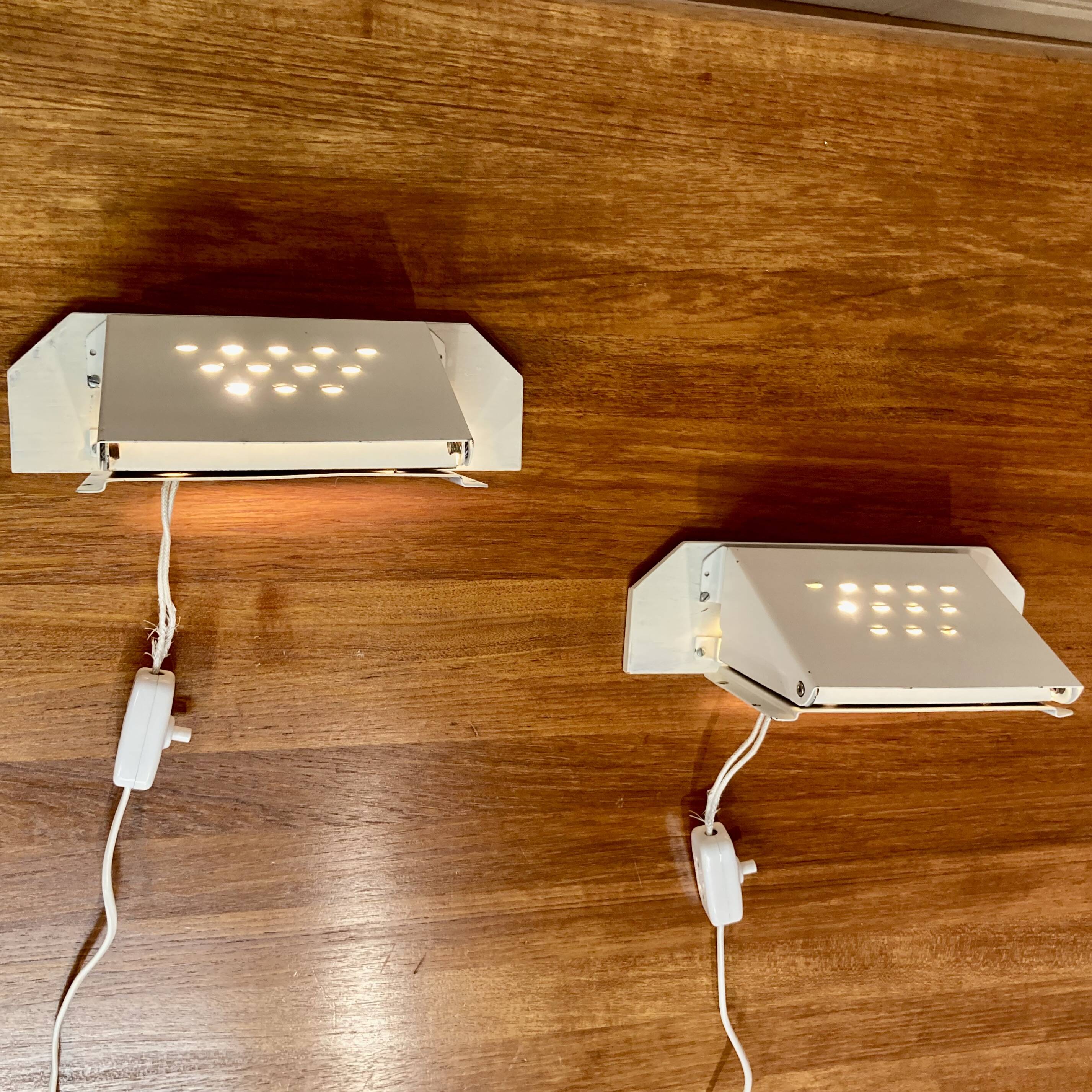 Pair of industrial wall lights scandinavian design 1950.