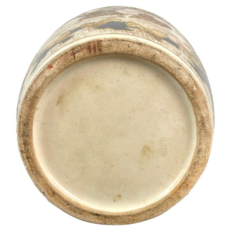 Satsuma porcelain vase from Japan and XIXth century gilded metal